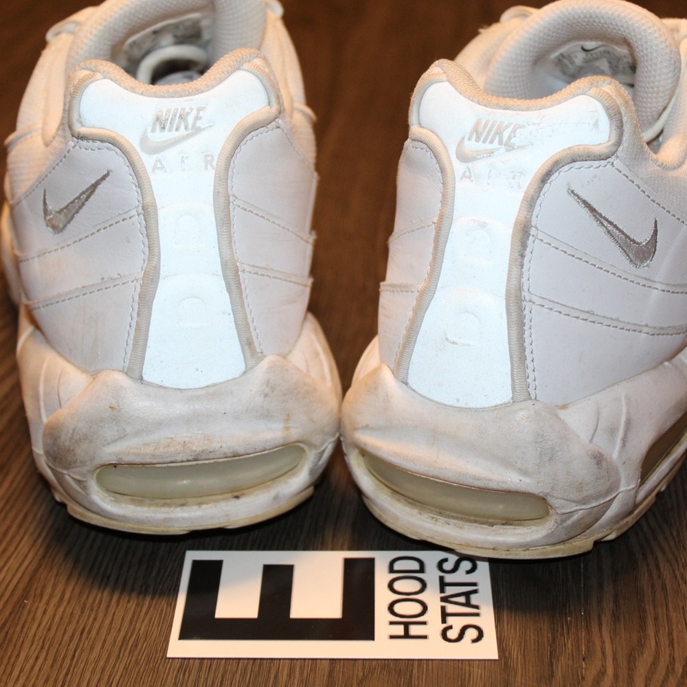 Nike Air Max 95 Triple White Mens Size 13 Sneakers - Picture 9 of 11